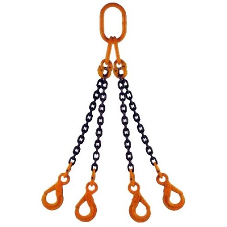 4 Legs Chain Sling+Self Locking Eye Hook