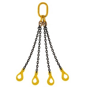 4 Leg Chain Sling+Self Locking Clevis Hook